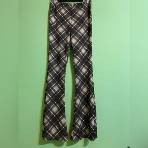 Nasty Gal Plaid High Waisted Flare Pants